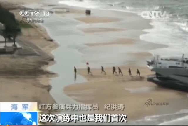 Chinese Navy uses hovercraft for amphibious landing exercises 8