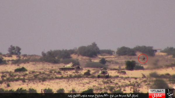 Egypt - ISIS published a report of them attacking an M-60 Tank with an ATGM 1