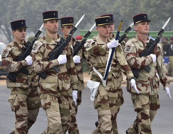 French soldiers practise at Rajpath before the main event on Republic Day ‏@manojsirsa 
