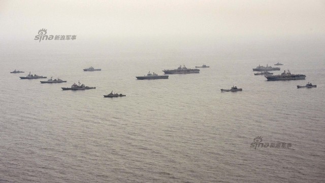 19 ships which took part in  US and South Korean drills 3