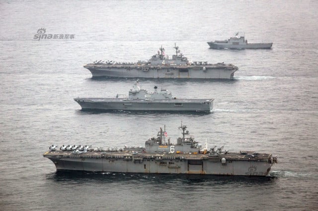 19 ships which took part in  US and South Korean drills 6
