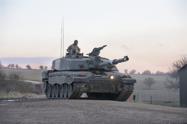 British Army - Challenger 2 tanks on Salisbury Plain Training Area during Exercise Tractable 3