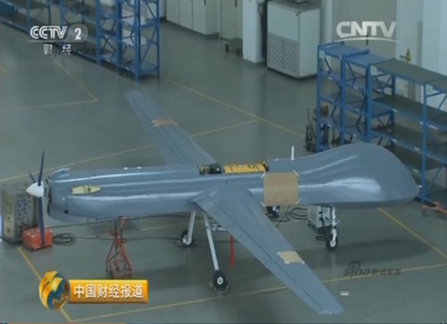 Chinese CCTV 2 channel screen grab of Pterosaurs unmanned attack drone production plant 4