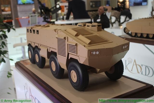 Scale model of KADDB project of 8x8 armoured vehicle personnel carrier at DSEI 2015 (c) www.armyrecognition.co