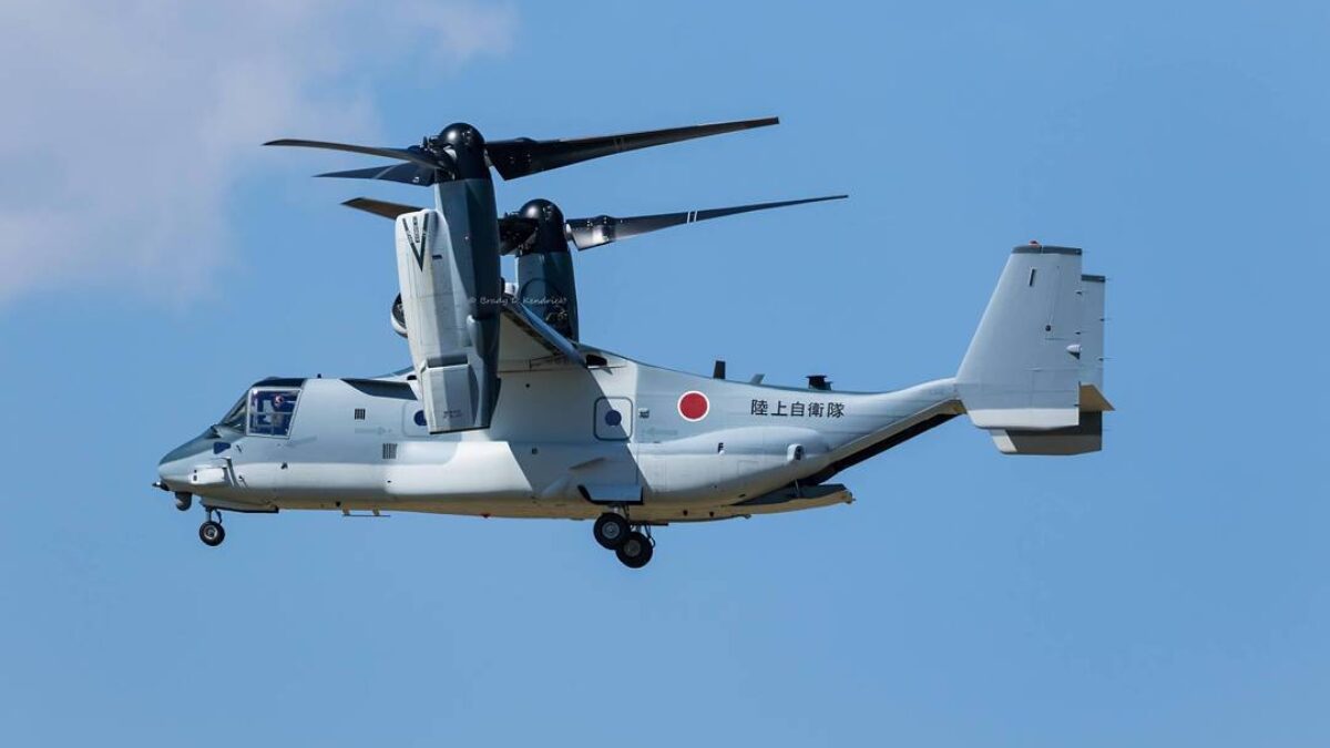 V-22 Osprey of JGSDF spotted during flight trials in USA