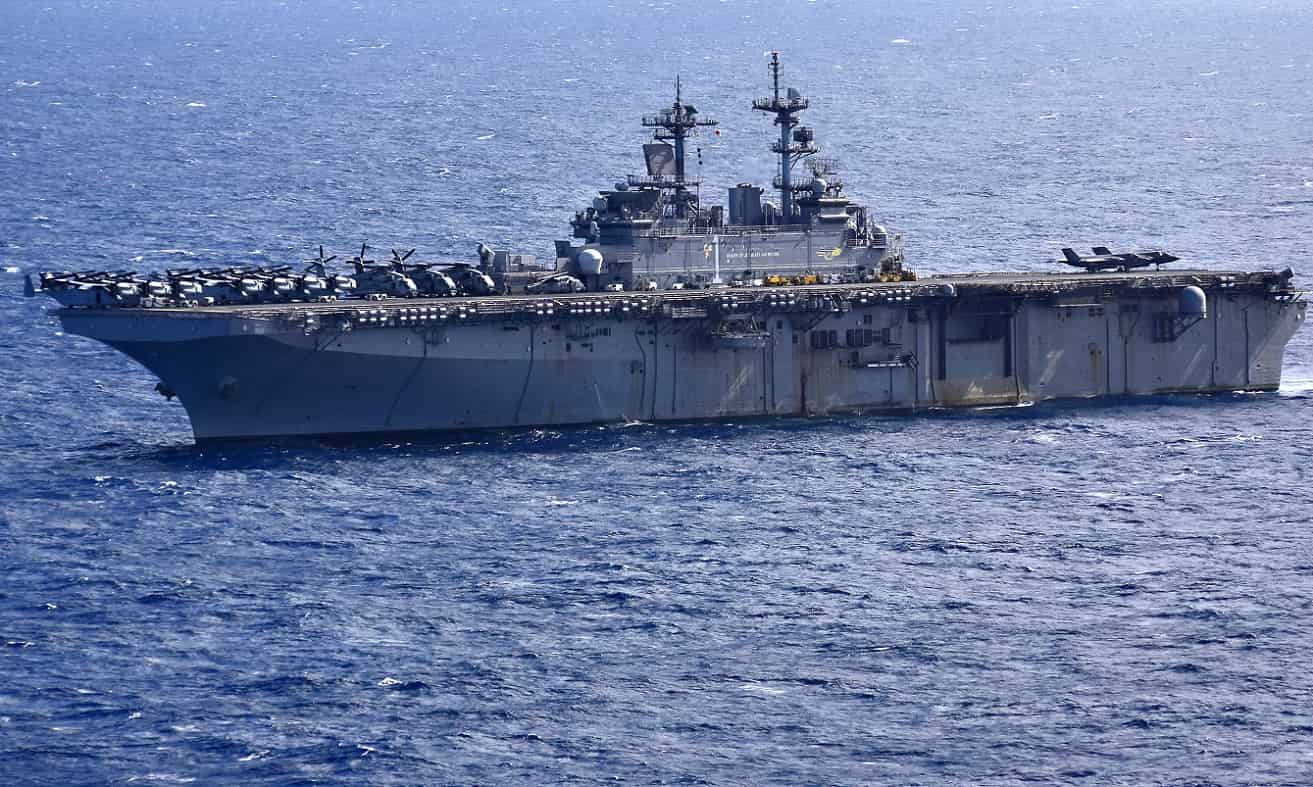 U.S. Navy amphibious assault ship USS Wasp departs 7th Fleet area