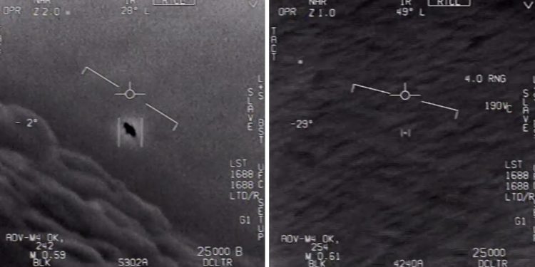 Pentagon releases video purported to show UFOs hurtling through the air