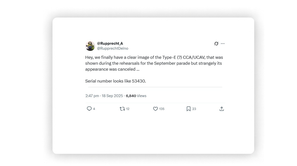 Screenshot from X 